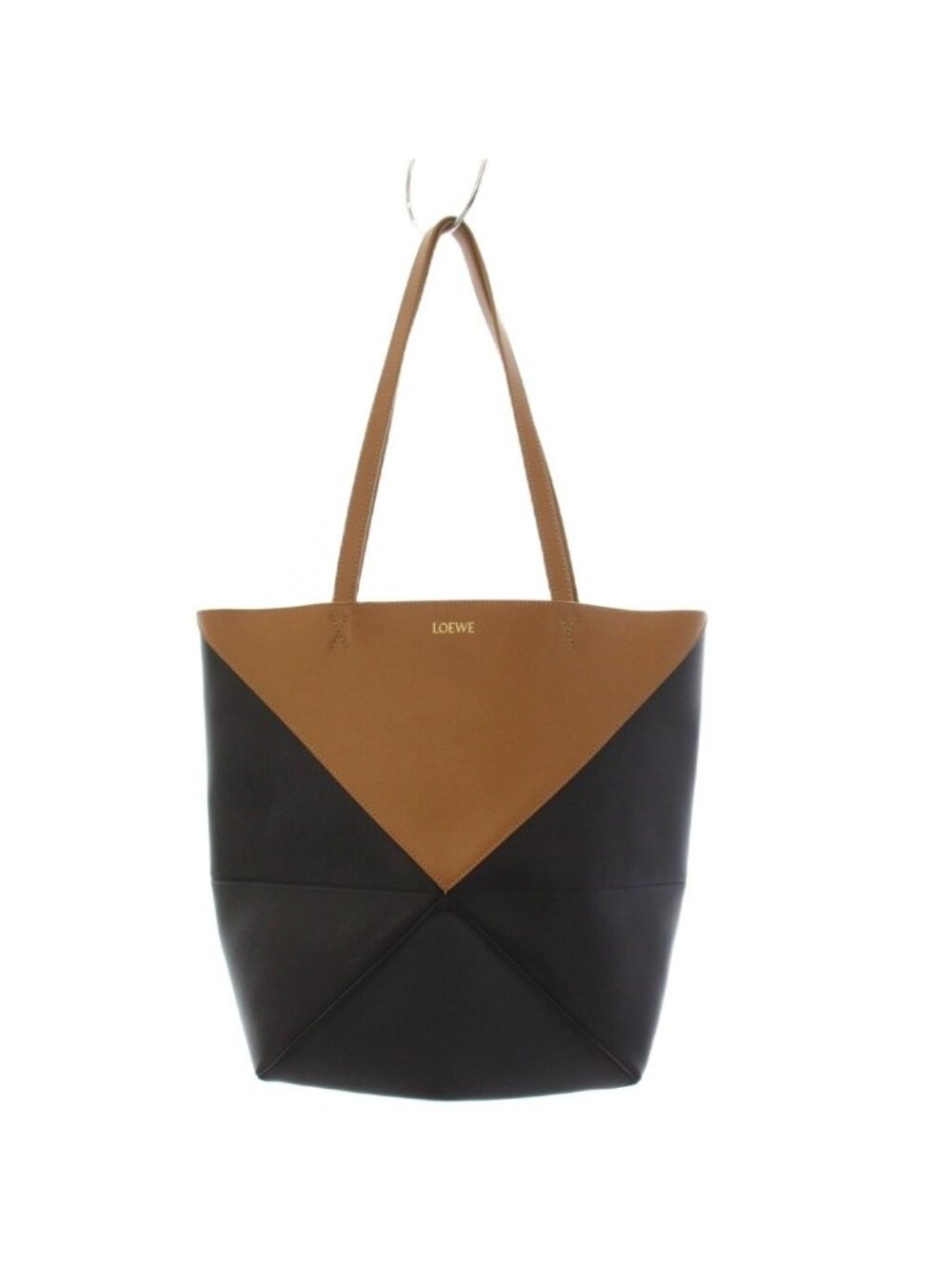 Loewe Puzzle Fold Tote Medium Leather Black Brown